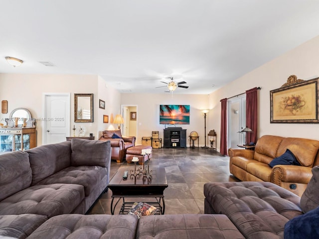 15150 SW 240th St, Homestead, FL 33032 - living area featuring ceiling fan