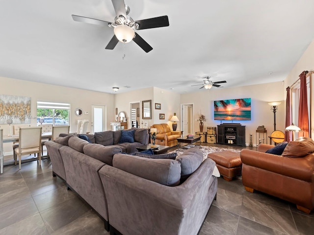 15150 SW 240th St, Homestead, FL 33032 - living room featuring ceiling fan