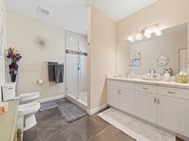15150 SW 240th St, Homestead, FL 33032 - bathroom featuring baseboards, a shower stall, a bidet, and toilet