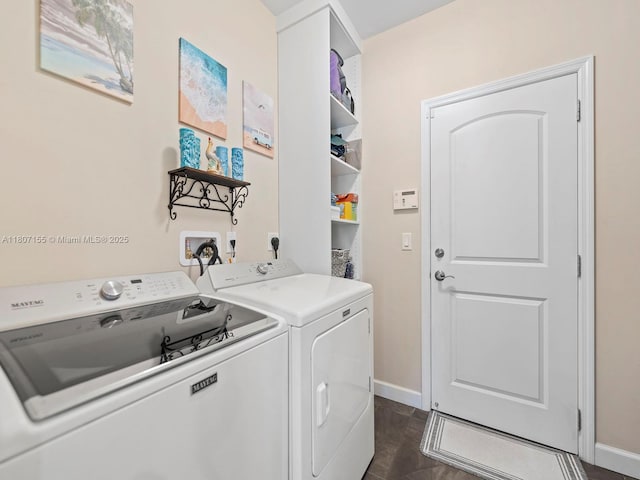 15150 SW 240th St, Homestead, FL 33032 - laundry room featuring separate washer and dryer and baseboards