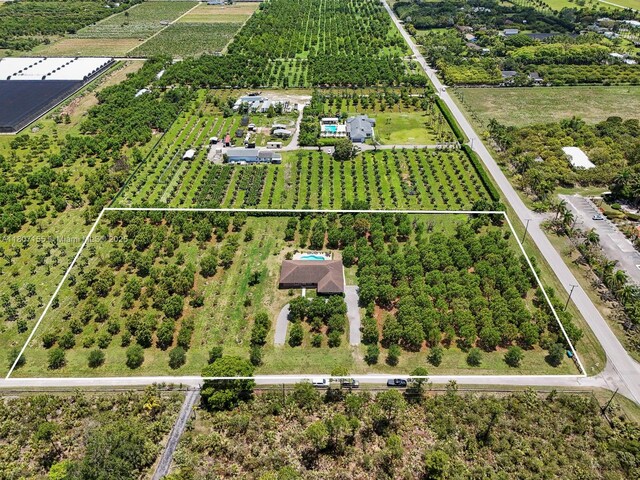 15150 SW 240th St, Homestead, FL 33032 - aerial view of sparsely populated area featuring farmland and property boundaries highlighted