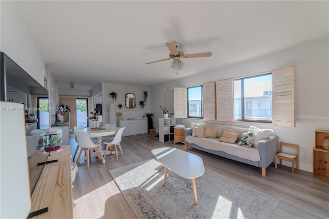 2924 Day Ave Unit Ph4N, Miami, FL 33133 - living room with a ceiling fan and wood finished floors