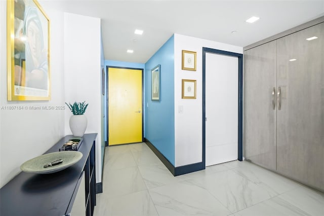 650 Ne 32 3302, Miami, FL 33137 - corridor with light marble finish floors and baseboards