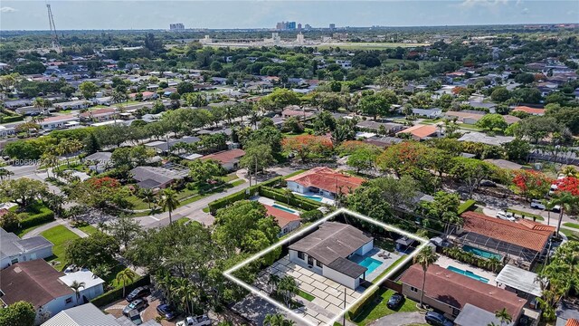9240 SW 57th Ter, Miami, FL 33173 - aerial perspective of suburban area with property boundaries highlighted