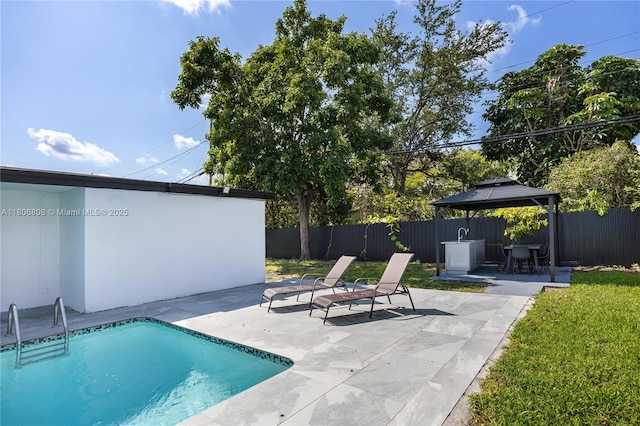9240 SW 57th Ter, Miami, FL 33173 - view of pool featuring a gazebo and a patio