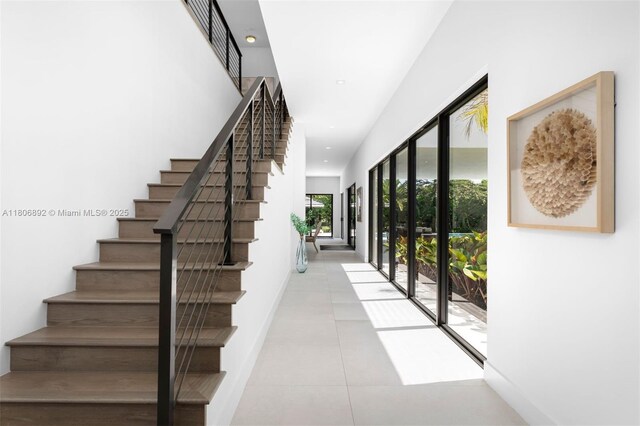 16703 S Botaniko Dr S, Weston, FL 33326 - staircase featuring tile patterned flooring and recessed lighting