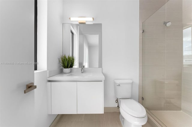 16703 S Botaniko Dr S, Weston, FL 33326 - bathroom featuring a shower stall, toilet, and vanity