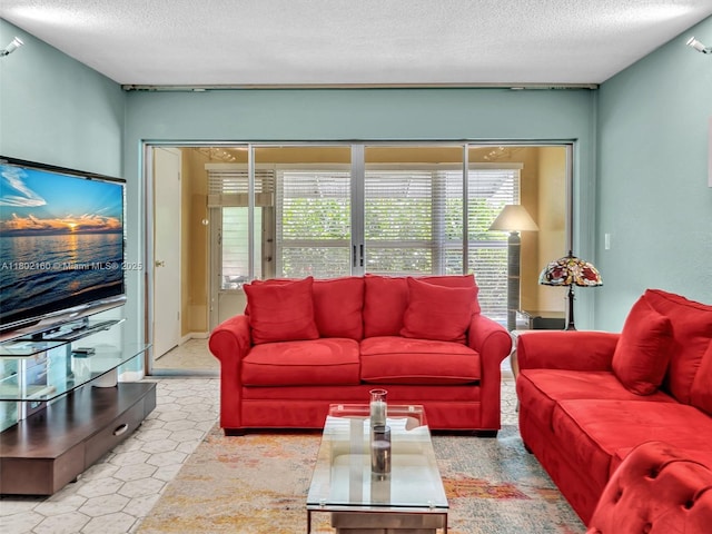 13785 Flora Pl Unit A, Delray Beach, FL 33484 - living area with a textured ceiling
