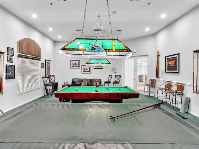 13785 Flora Pl Unit A, Delray Beach, FL 33484 - rec room featuring pool table, recessed lighting, and carpet floors