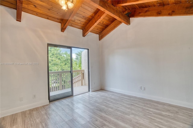 8015 SW 21st Ct, Davie, FL 33324 - empty room with light wood finished floors and wood ceiling