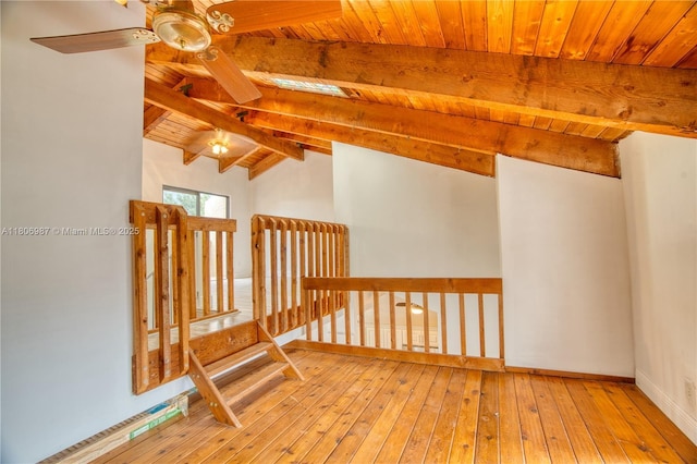 8015 SW 21st Ct, Davie, FL 33324 - bonus room featuring a ceiling fan, wood-type flooring, wood ceiling, and baseboards