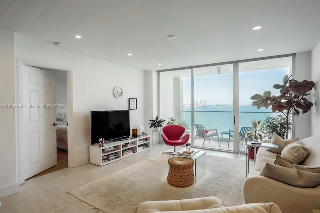 800 Claughton Island Dr Unit 1504, Miami, FL 33131 - living area with a wall of windows and recessed lighting