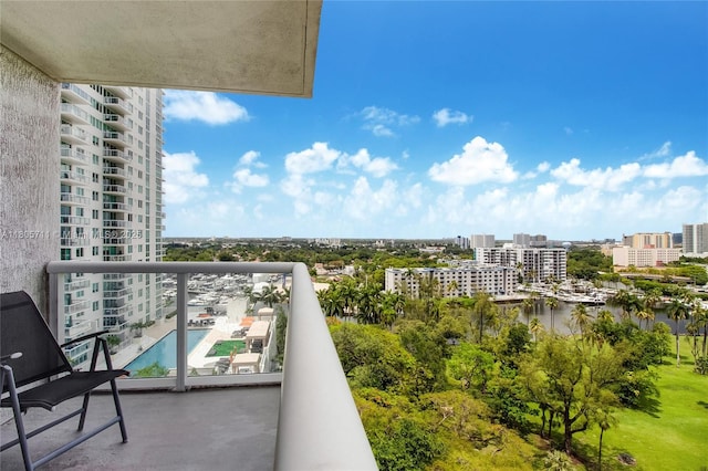 1871 NW S River Dr Unit 1407, Miami, FL 33125 - balcony featuring a city view, view of pool area, and a water view