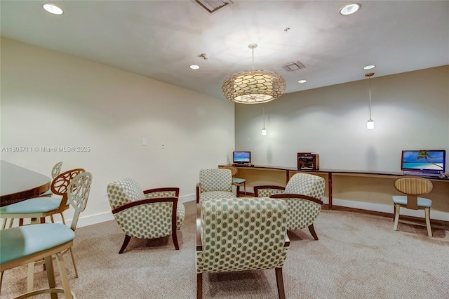 1871 NW S River Dr Unit 1407, Miami, FL 33125 - sitting room with carpet flooring, baseboards, and recessed lighting