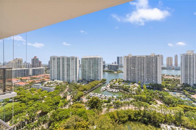 18181 NE 31st Ct Unit Ph07, Aventura, FL 33160 - aerial view of a nearby body of water and city skyline