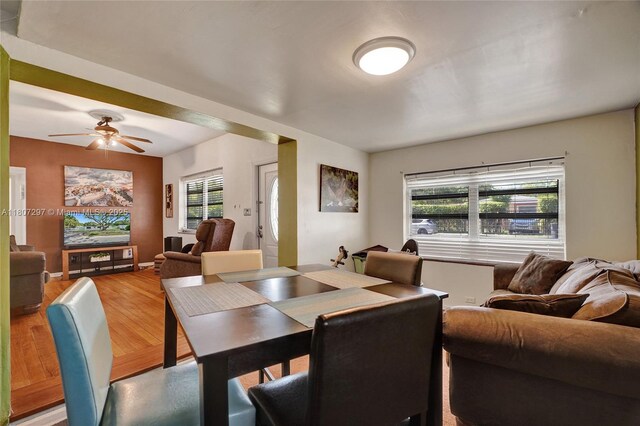 45 NW 127th St, North Miami, FL 33168 - dining room with a ceiling fan and wood finished floors