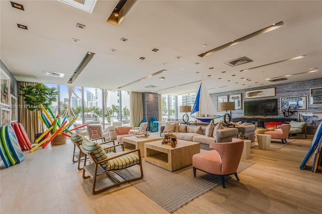 2900 NE 7th Ave Unit 3605, Miami, FL 33137 - living area with light wood-type flooring