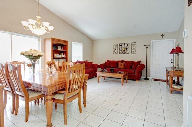19171 NW 89th Ct, Hialeah, FL 33018 - dining room featuring lofted ceiling and a chandelier