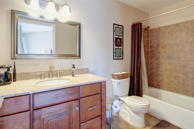 19171 NW 89th Ct, Hialeah, FL 33018 - full bath featuring toilet, vanity, shower / bath combination with curtain, and tile patterned flooring