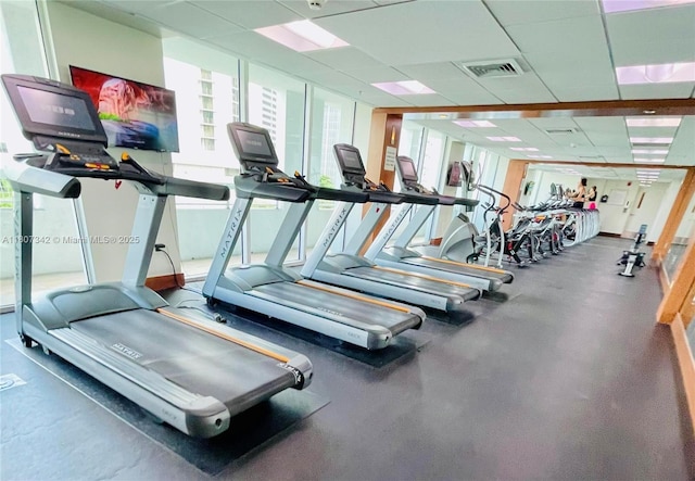 41 SE 5th St Unit 2008, Miami, FL 33131 - workout area featuring a paneled ceiling