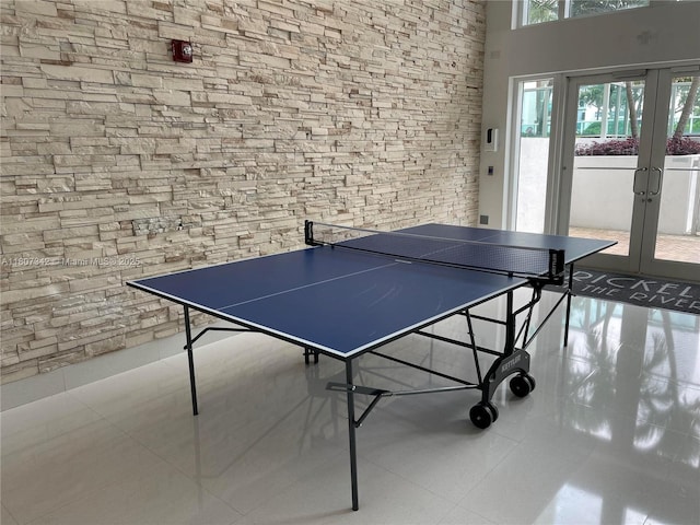 41 SE 5th St Unit 2008, Miami, FL 33131 - playroom featuring french doors and tile patterned flooring