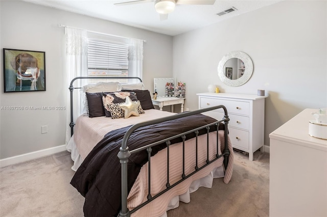 15828 S Ashby Field Rd S, Davie, FL 33331 - bedroom with light colored carpet, baseboards, and a ceiling fan