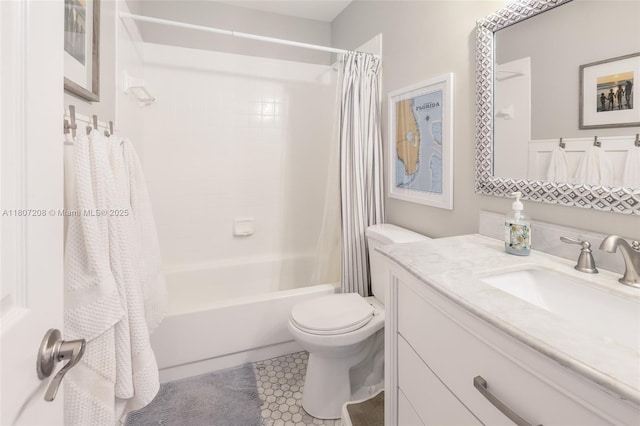 15828 S Ashby Field Rd S, Davie, FL 33331 - full bath featuring toilet, vanity, shower / tub combo, and tile patterned floors