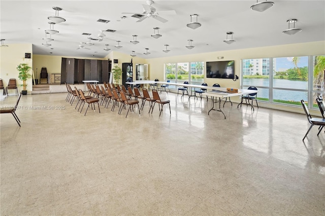 141 SE 3rd Ave Unit 101, Dania Beach, FL 33004 - dining area with a ceiling fan