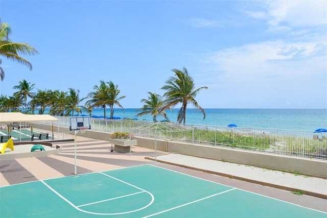 1950 S Ocean Dr Unit 3L, Hallandale Beach, FL 33009 - view of sport court with a water view and community basketball court