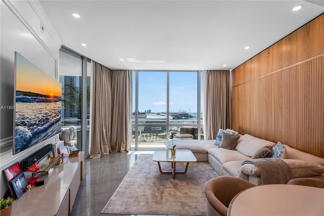 851 NE 1st Ave Unit 1409, Miami, FL 33132 - living room with floor to ceiling windows and recessed lighting