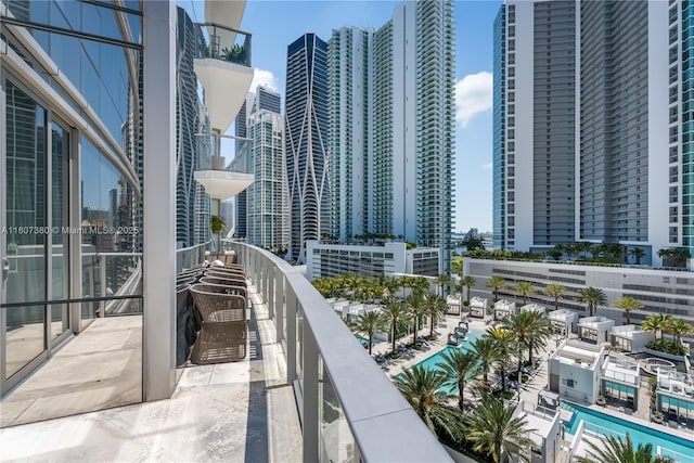 851 NE 1st Ave Unit 1409, Miami, FL 33132 - balcony featuring view of pool area
