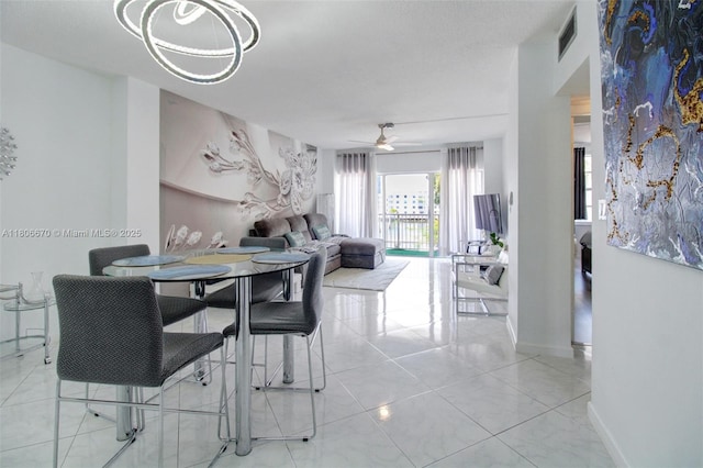 1965 S Ocean Dr Unit Mq, Hallandale Beach, FL 33009 - dining area with a ceiling fan and baseboards