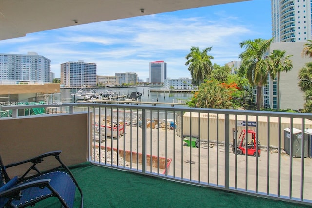 1965 S Ocean Dr Unit Mq, Hallandale Beach, FL 33009 - balcony featuring a water view, a city view, and central air condition unit