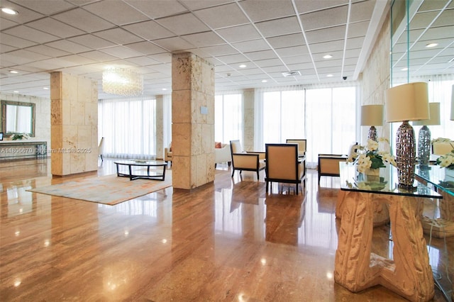 1965 S Ocean Dr Unit Mq, Hallandale Beach, FL 33009 - common area featuring a paneled ceiling