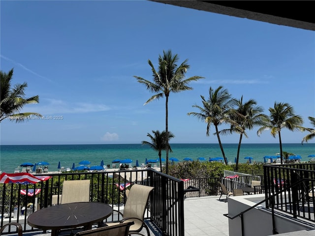 1965 S Ocean Dr Unit Mq, Hallandale Beach, FL 33009 - view of patio featuring a balcony and a water view