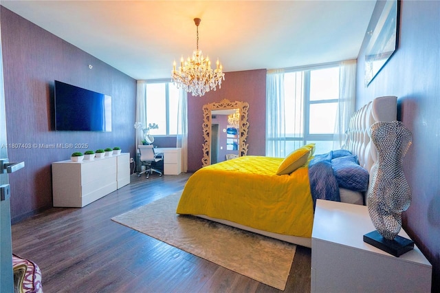 18201 Collins Ave Unit 3909, Sunny Isles Beach, FL 33160 - living room with wood finished floors, an office area, and a chandelier