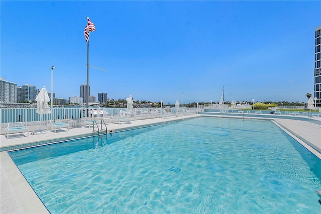 900 Bay Dr Unit 210, Miami Beach, FL 33141 - community pool with a view of city and a patio