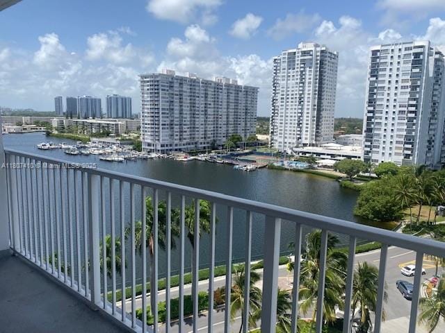 2801 NE 183rd St Unit 1011W, Aventura, FL 33160 - balcony with a water view and a view of city