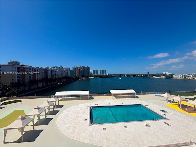 250 174th St Unit 601, Sunny Isles Beach, FL 33160 - community pool featuring a patio area and a water view