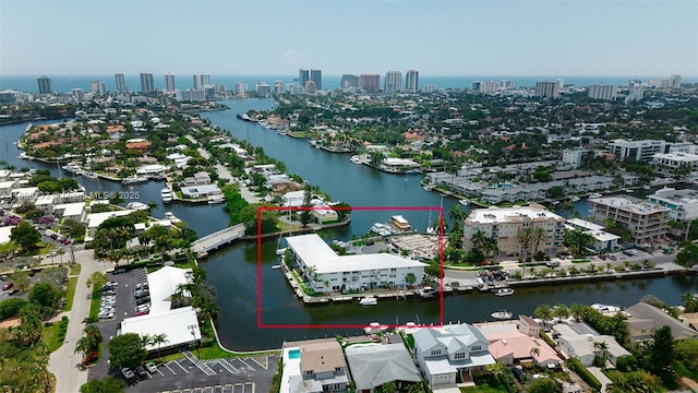 535 Hendricks Isle Unit 303, Fort Lauderdale, FL 33301 - view of urban area with property boundaries highlighted and a nearby body of water