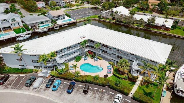 535 Hendricks Isle Unit 303, Fort Lauderdale, FL 33301 - aerial view of residential area featuring a large body of water and a pool area