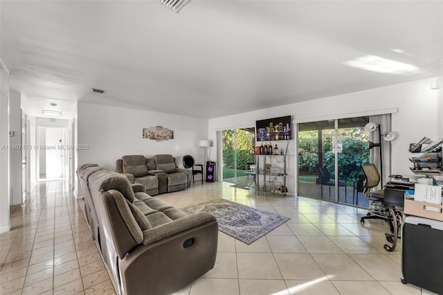 7230 SW 131st Ave, Miami, FL 33183 - living area featuring light tile patterned floors and a desk