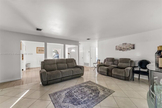 7230 SW 131st Ave, Miami, FL 33183 - living area featuring light tile patterned flooring and baseboards