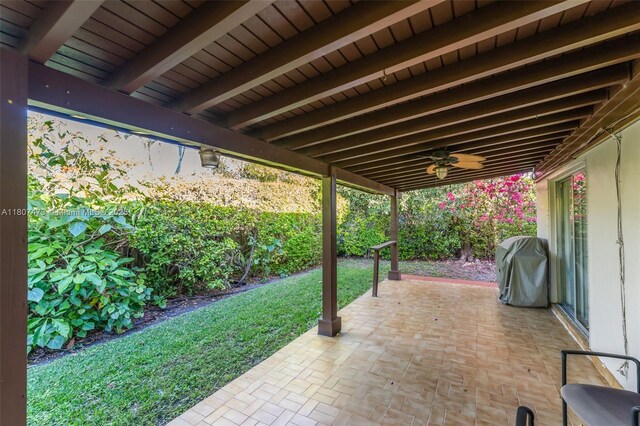 7230 SW 131st Ave, Miami, FL 33183 - view of patio with ceiling fan and grilling area