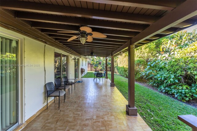 7230 SW 131st Ave, Miami, FL 33183 - view of patio with a ceiling fan