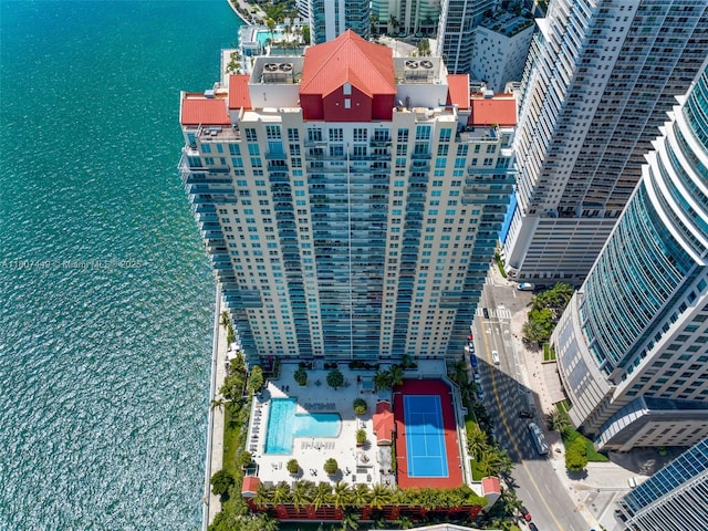 1155 Brickell Bay Dr Unit 2005, Miami, FL 33131 - aerial view of a pool area and a large body of water
