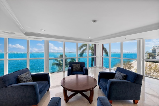 1155 Brickell Bay Dr Unit 2005, Miami, FL 33131 - sunroom with a water view