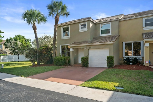 1437 NW 154th Ln, Pembroke Pines, FL 33028 - view of front facade featuring stucco siding, a tiled roof, concrete driveway, and a garage