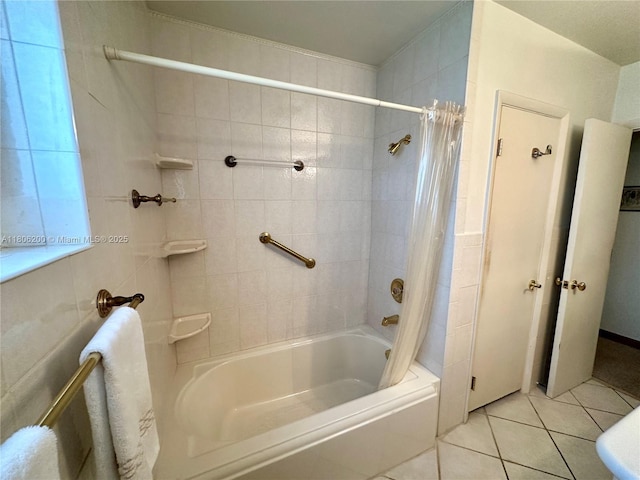 2040 N Hibiscus Dr, North Miami, FL 33181 - full bathroom featuring shower / tub combo with curtain and tile patterned floors