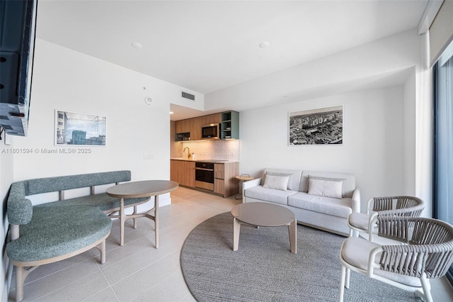 601 NE 1st Ave Unit 3507, Miami, FL 33132 - living room featuring light tile patterned floors